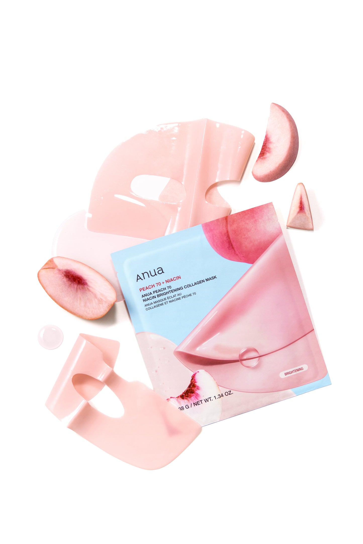 Peach 70 Niacin Brightening Collagen Mask (4 pcs)
