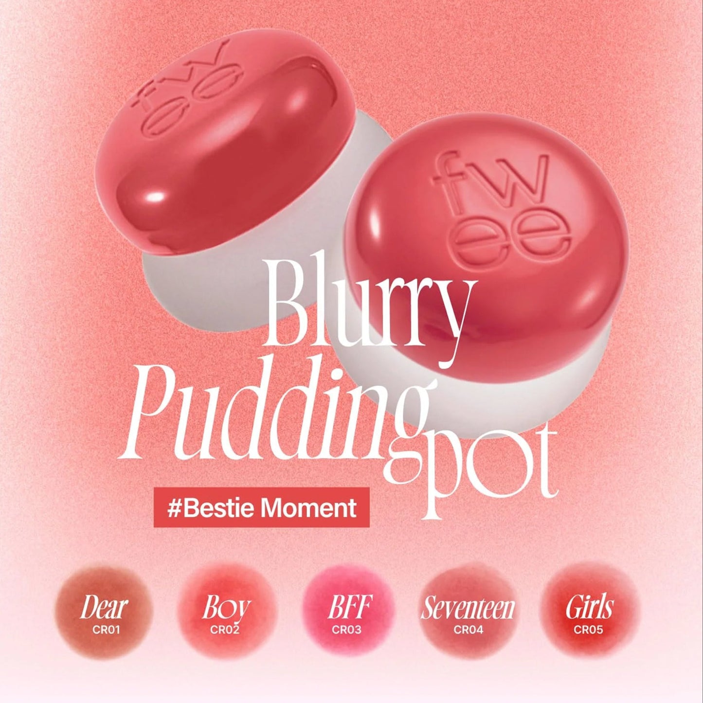 Lip & Cheek Blurry Pudding Pot - 35 Shades (5g) + Pendant Keyring